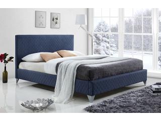 4ft6 Double Brooklyn Linen Fabric Upholstered Blue Bed Frame